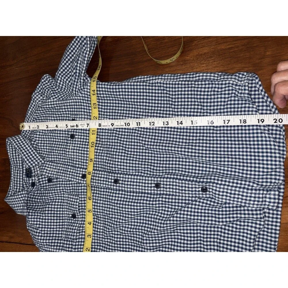 Polo Ralph Lauren Boys Long Sleeve Button Front Shirt Size 7 Blue Gingham Plaid